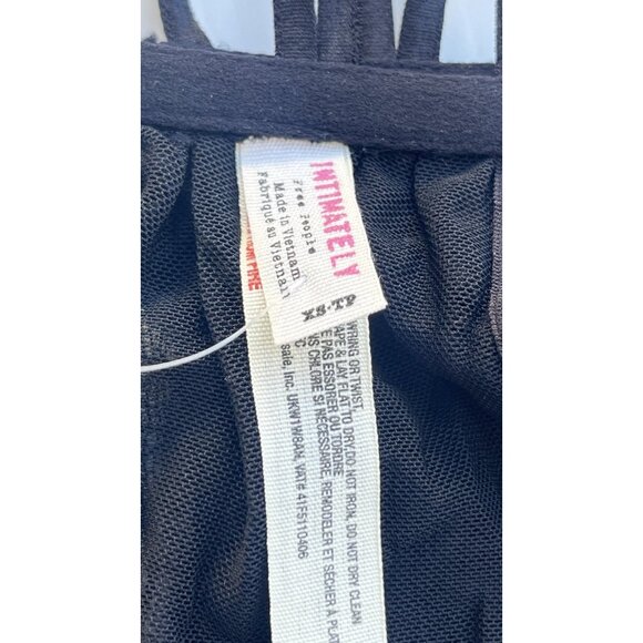 Free People XS Black Lace Strapless Floral Bandeau Bra Wireless Boho Stretch - Picture 6 of 9